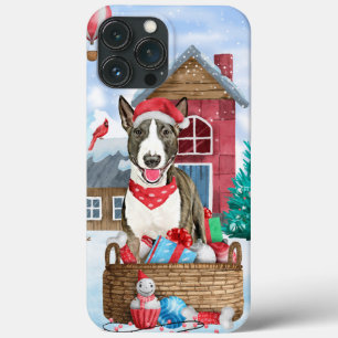 Bull Terrier Dog im Schnee Weihnachtshundehaus Case-Mate iPhone Hülle