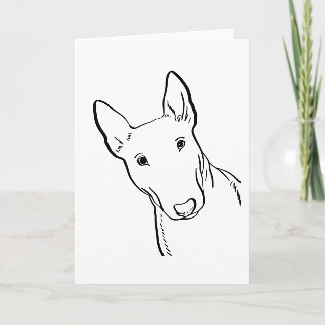 Bull Terrier Dog Line Kunst-Geschenk Karte (Vorderseite)