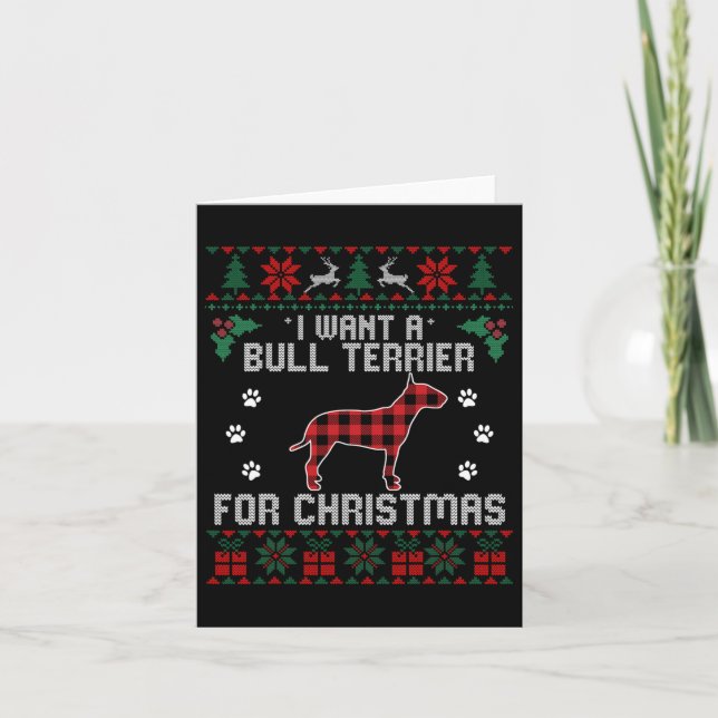 Bull Terrier Dog Lover Xmas Geschenke Dog Ugly Chr Karte (Vorderseite)