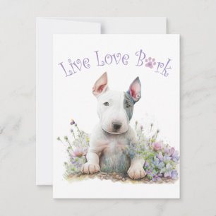 Bull Terrier Dog Mama Floral Mitteilungskarte