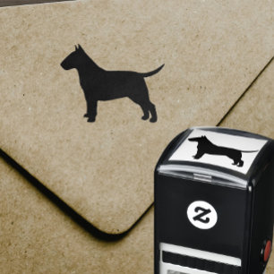 Bull Terrier Dog Rasse Silhouette Permastempel