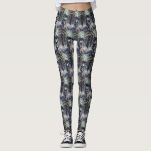 Bull Terrier Dog Riding Motorrad Weihnachten Leggings