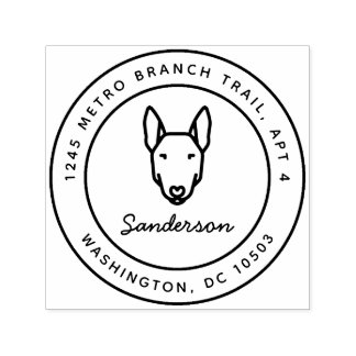 Bull Terrier Dog Rücksendeadresse Briefmarke selbs Permastempel