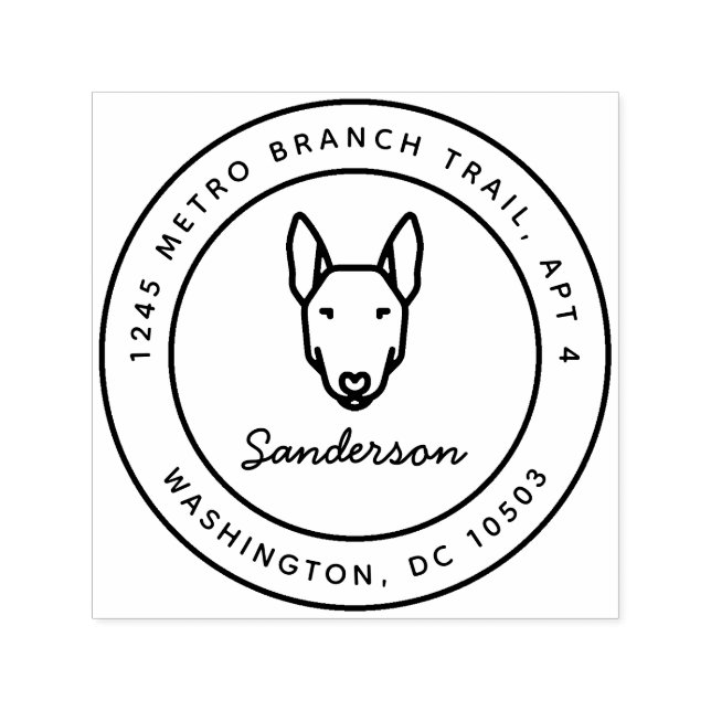 Bull Terrier Dog Rücksendeadresse Briefmarke selbs Permastempel (Design)