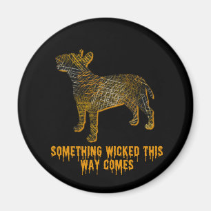 Bull Terrier Dog Silhouette Fun Halloween Magnet