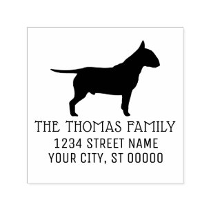 Bull Terrier Dog Silhouette Permastempel