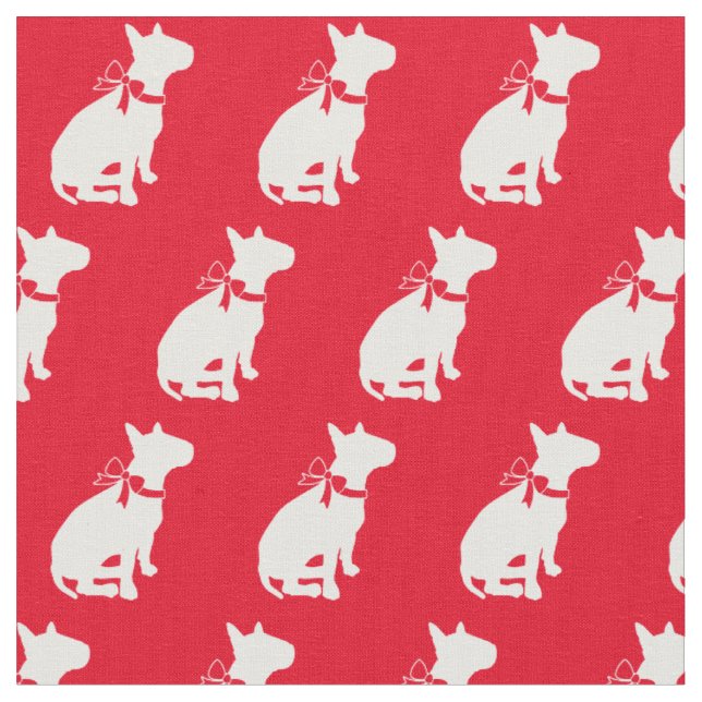 Bull Terrier Dog Silhouette Red Stoff (Nahaufnahme)