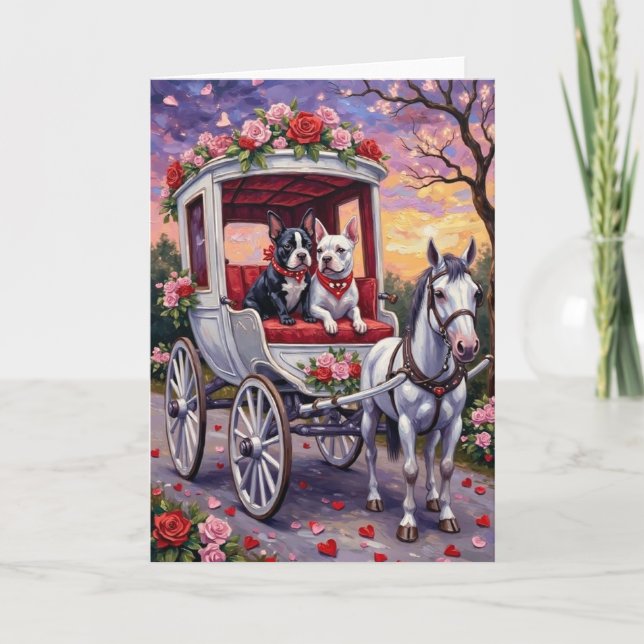 Bull Terrier Dog Valentine's Day Karte (Vorderseite)