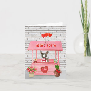 Bull Terrier Dog Valentine's Day Kissing Booth Karte