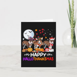 Bull Terrier Dog Weihnachten glücklich Hallothankm Karte