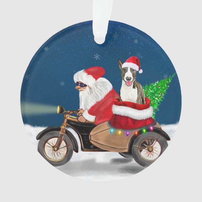 Bull Terrier Dog Weihnachtsmann Ornament (Vorderseite)