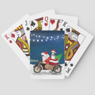 Bull Terrier Dog Weihnachtsmann Spielkarten