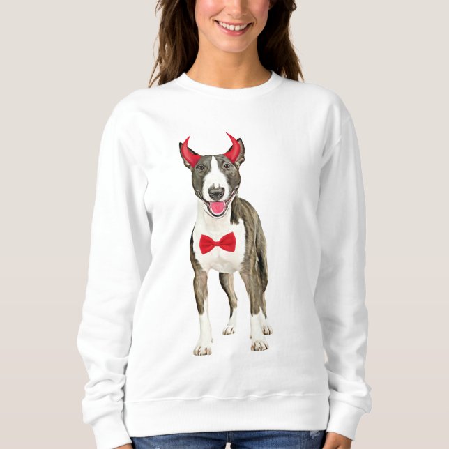 Bull Terrier Dog zu Halloween Sweatshirt (Vorderseite)