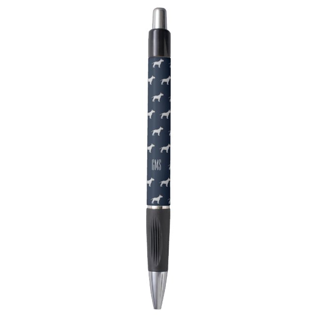Bull Terrier Dogs Muster Mit Monogramm Kugelschreiber (Vorderseite Vertikal)