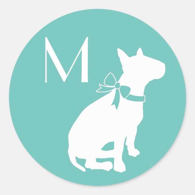 Bull Terrier Doppy Runder Aufkleber (Vorderseite)