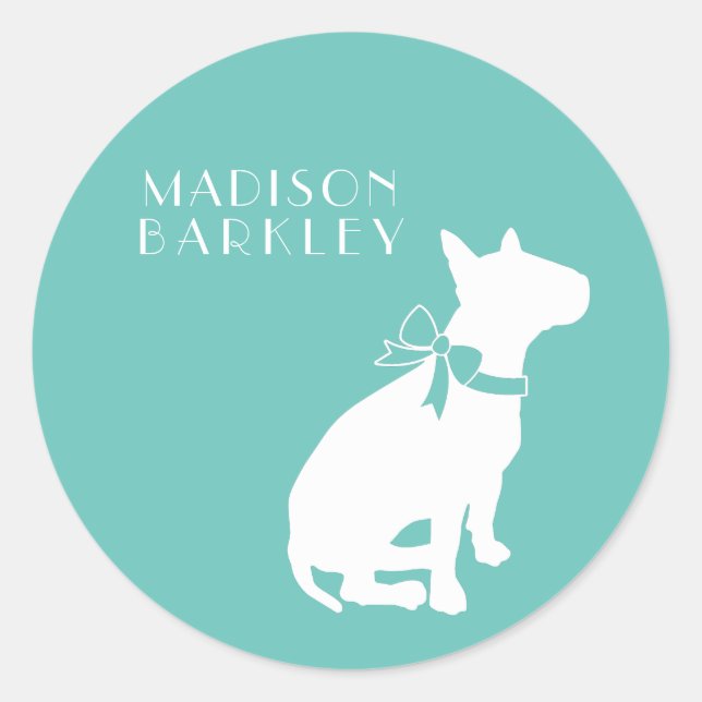 Bull Terrier Doppy Runder Aufkleber (Vorderseite)