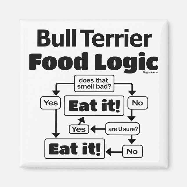 Bull Terrier Food Logic Magnet (Vorne)