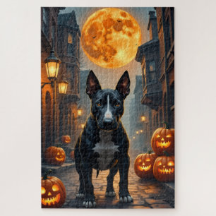Bull Terrier Gothic-Allee Halloween-Kunstwerk