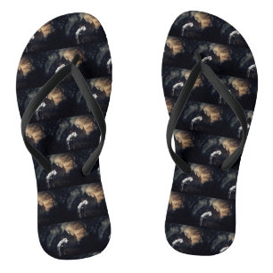 Bull Terrier Halloween Beängstigend Flip Flops