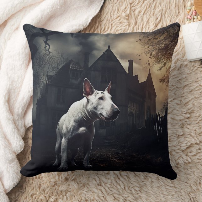 Bull Terrier Halloween Beängstigend Kissen (Decke)