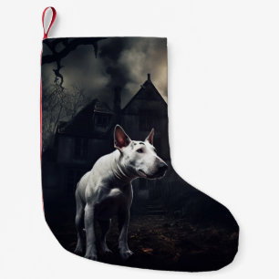 Bull Terrier Halloween Beängstigend Kleiner Weihnachtsstrumpf