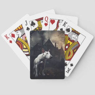 Bull Terrier Halloween Beängstigend Spielkarten