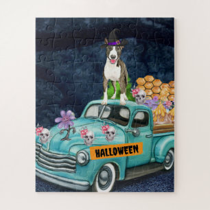 Bull Terrier Halloween LKW Gruselige Nacht