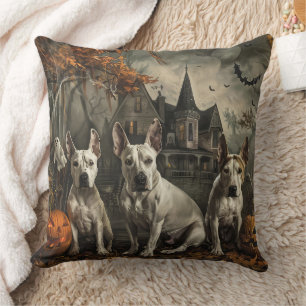 Bull Terrier Halloween Nacht Hunde-Spaß Kissen