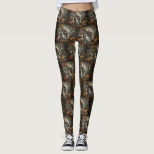 Bull Terrier Halloween Night Doggy Delight Leggings