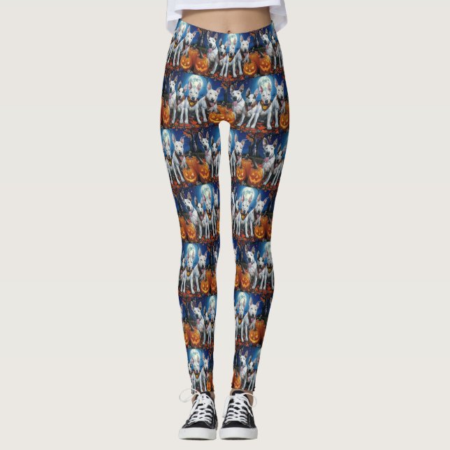 Bull Terrier Halloween Spooky Leggings (Vorderseite)