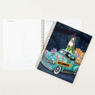 Bull Terrier Halloween Truck nuit de peur