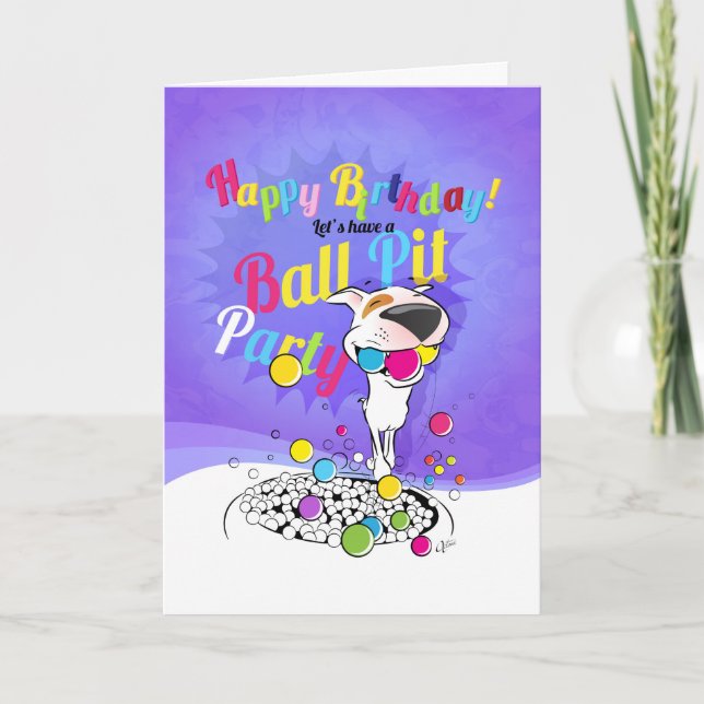 Bull Terrier Happy Birthday Greeting Card Karte (Vorderseite)