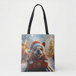 Bull Terrier Hund Achterbahn Weihnachten Tasche