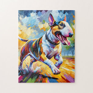 Bull Terrier Hund Acryl Kunst Druck Geschenk
