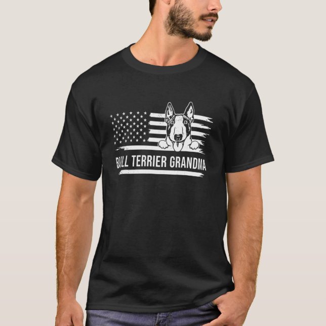 Bull Terrier Hund Funny Dog Besitzer Oma gemischt T-Shirt (Vorderseite)