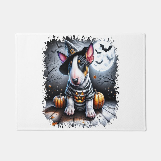 Bull Terrier Hund Halloween Fußmatte (Vorderseite)