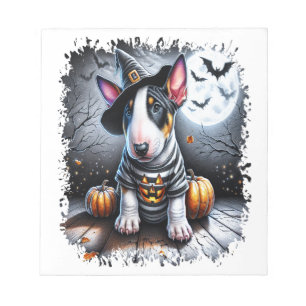 Bull Terrier Hund Halloween Notizblock