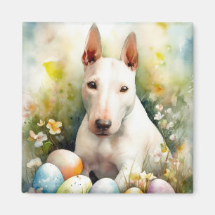 Bull Terrier Hund mit Ostereiern Feiertag Magnet
