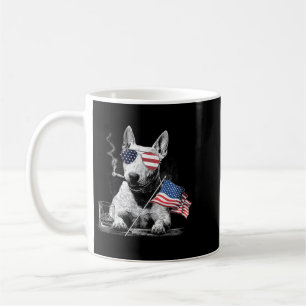 Bull Terrier Hund Papa Patriotisch Amerikanische F Kaffeetasse