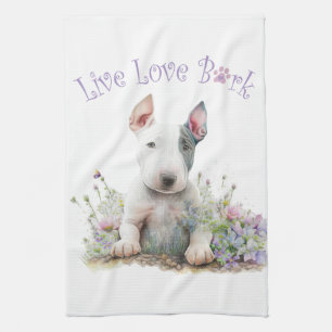 Bull Terrier Hundemutter Floral Geschirrtuch