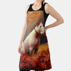Bull Terrier im Herbst Leaves Fall Inspiriert Schürze