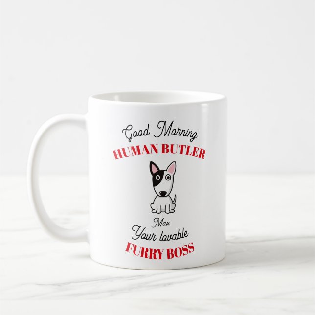 Bull Terrier - individualisierbarer Bull Terrier Kaffeetasse (Links)