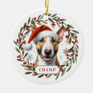 Bull Terrier Keramik-Kreisornament Keramik Ornament