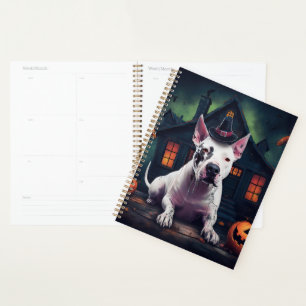 Bull Terrier Kürbisse Halloween Gruselig Planer