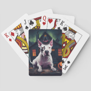 Bull Terrier Kürbisse Halloween Gruselig Spielkarten