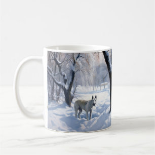 Bull Terrier Lass es Weihnachten schnee Kaffeetasse