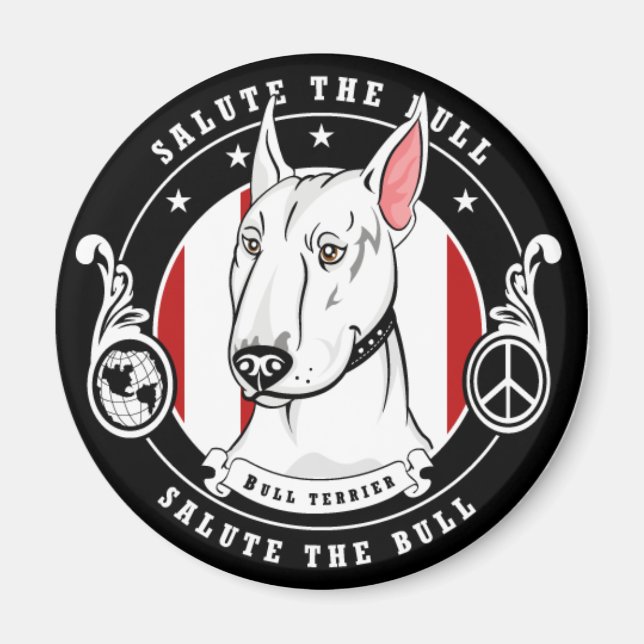 Bull Terrier Magnet Runde (Vorne)