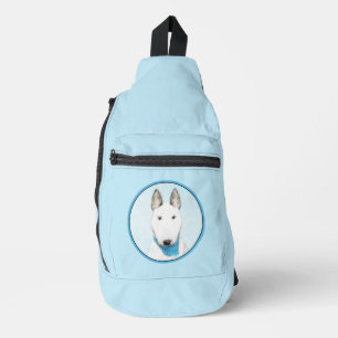 Bull Terrier Malerei Weiß Englisch Süßer Hund Kuns Crossbody Bag