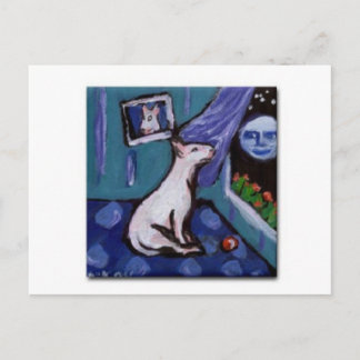 Bull Terrier, mesmorisiert durch den großen Smigmo Postkarte