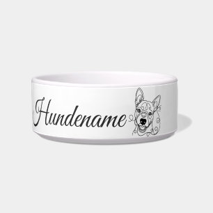 Bull Terrier Minimalist Line Art personalized bowl Napf